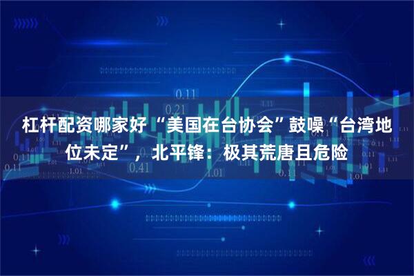 杠杆配资哪家好 “美国在台协会”鼓噪“台湾地位未定”，北平锋：极其荒唐且危险